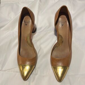 John Fluevog Camel Heels with Gold Toe